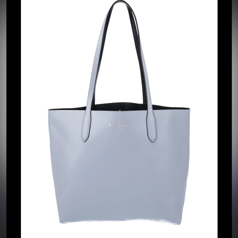 Kate Spade Ava Reversible Leather Tote Periwinkle & Navy EUC